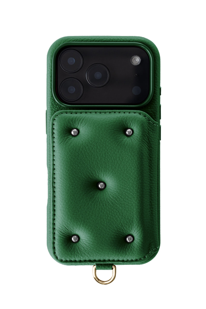 DEMIU iPhone18 BALLON CINQ 背面収納スマホケース ストラップ別売 (グリーン, 18Pro) デミュウ ELLE SHOP