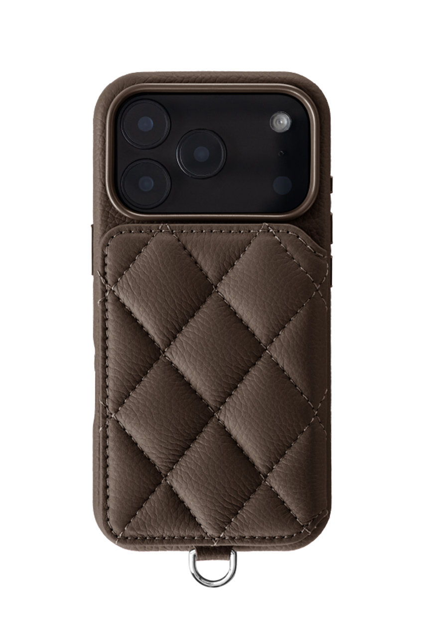 DEMIU iPhone18 GRACE 背面収納スマホケース ストラップ別売 (エトープ, 18Pro) デミュウ ELLE SHOP