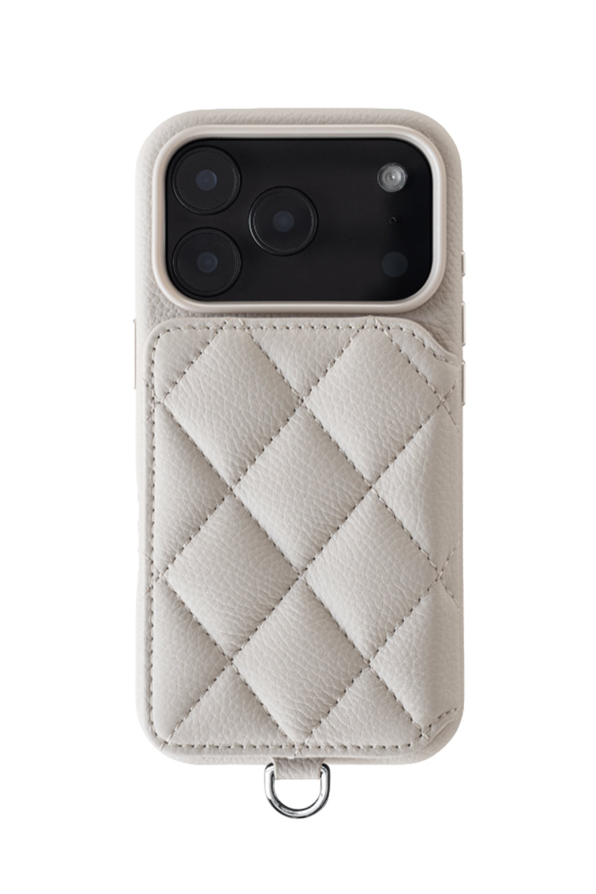 DEMIU iPhone18 GRACE 背面収納スマホケース ストラップ別売 (パール, 18ProMax) デミュウ ELLE SHOP