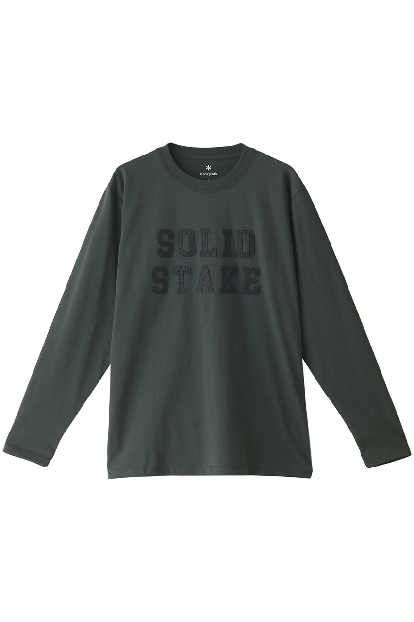スノーピーク/Snow Peakの【UNISEX】Solid Stake Felt Logo L/S T shirt(フォレストグリーン/TS-22AU00404BK)