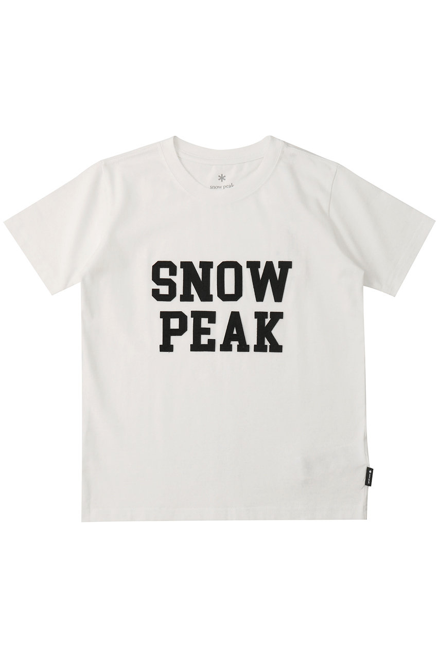 スノーピーク/Snow Peakの【Kids】SNOW PEAK Felt Logo T shirt(ホワイト/TS-22AK00103WH)
