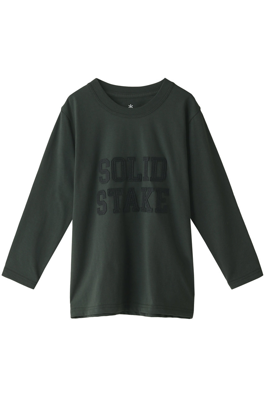 スノーピーク/Snow Peakの【Kids】Solid Stake Felt Logo L/S T shirt(フォレストグリーン/TS-22AK00303BK)