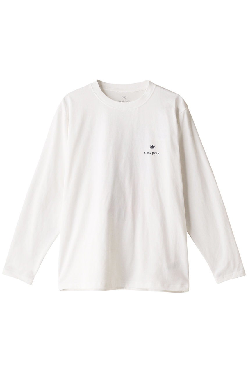 ＜ELLE SHOP＞ Snow Peak 【UNISEX】Botanical Biotope L/S T shirt (ホワイト S) スノーピーク ELLE SHOP