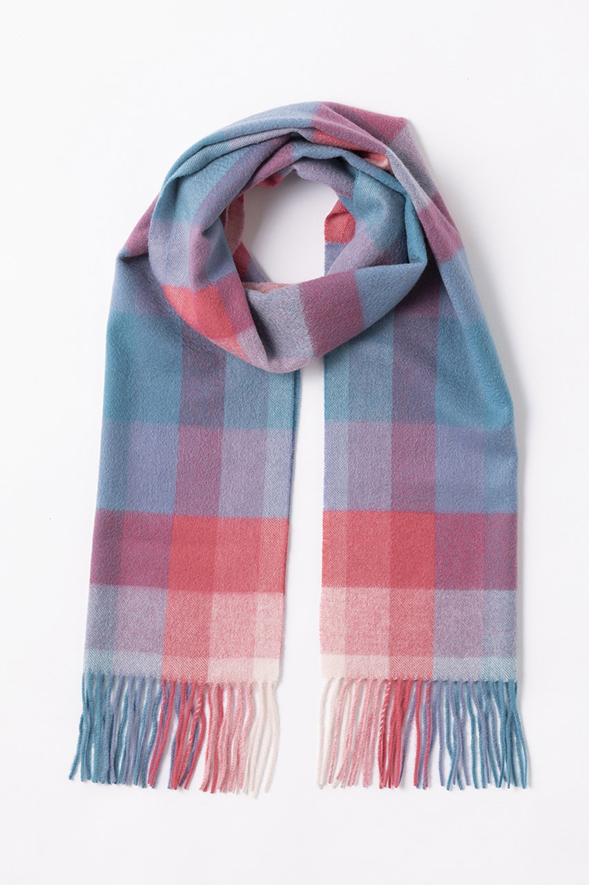 elegancese Check wave mini マフラー (ライトブルー/ピンク, F) エレガンセーゼ ELLE SHOP elegancese Check wave mini マフラー (ライトブルー/ピンク, F) エレガンセーゼ ELLE SHOP