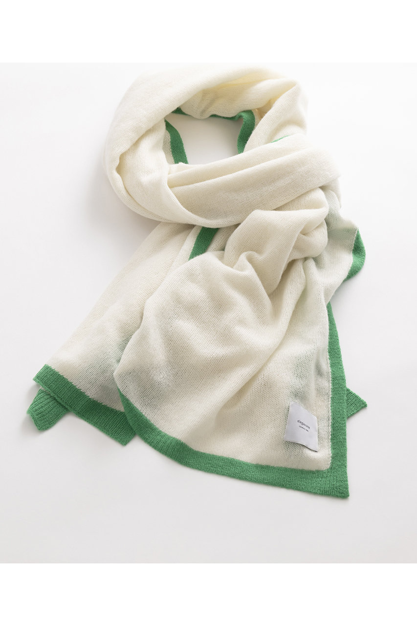 elegancese(エレガンセーゼ)｜Meshカシミヤストール/ホワイト/グリーン