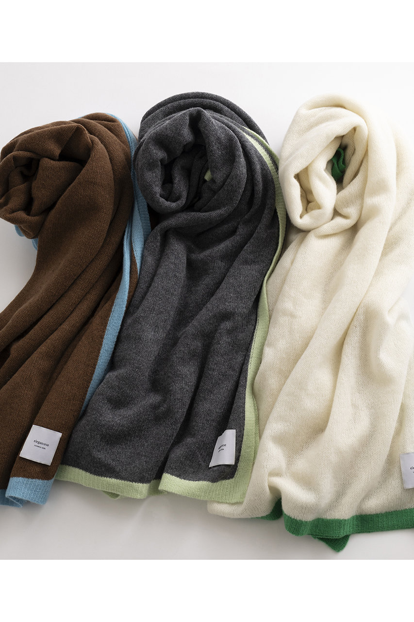 elegancese(エレガンセーゼ)｜Meshカシミヤストール/ホワイト/グリーン