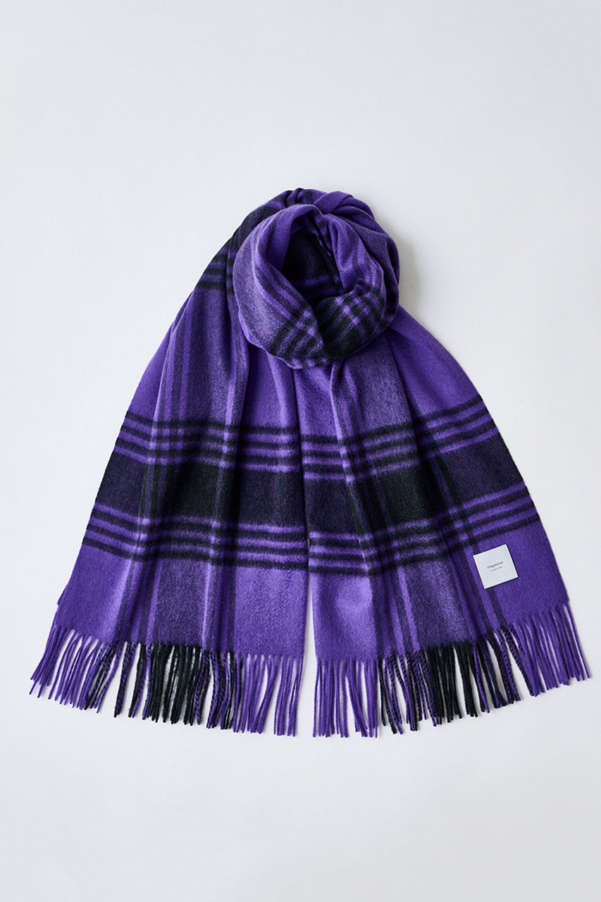エレガンセーゼ/eleganceseの【予約販売】カシミヤ チェックウェーブ ストール(パープル/226400074)