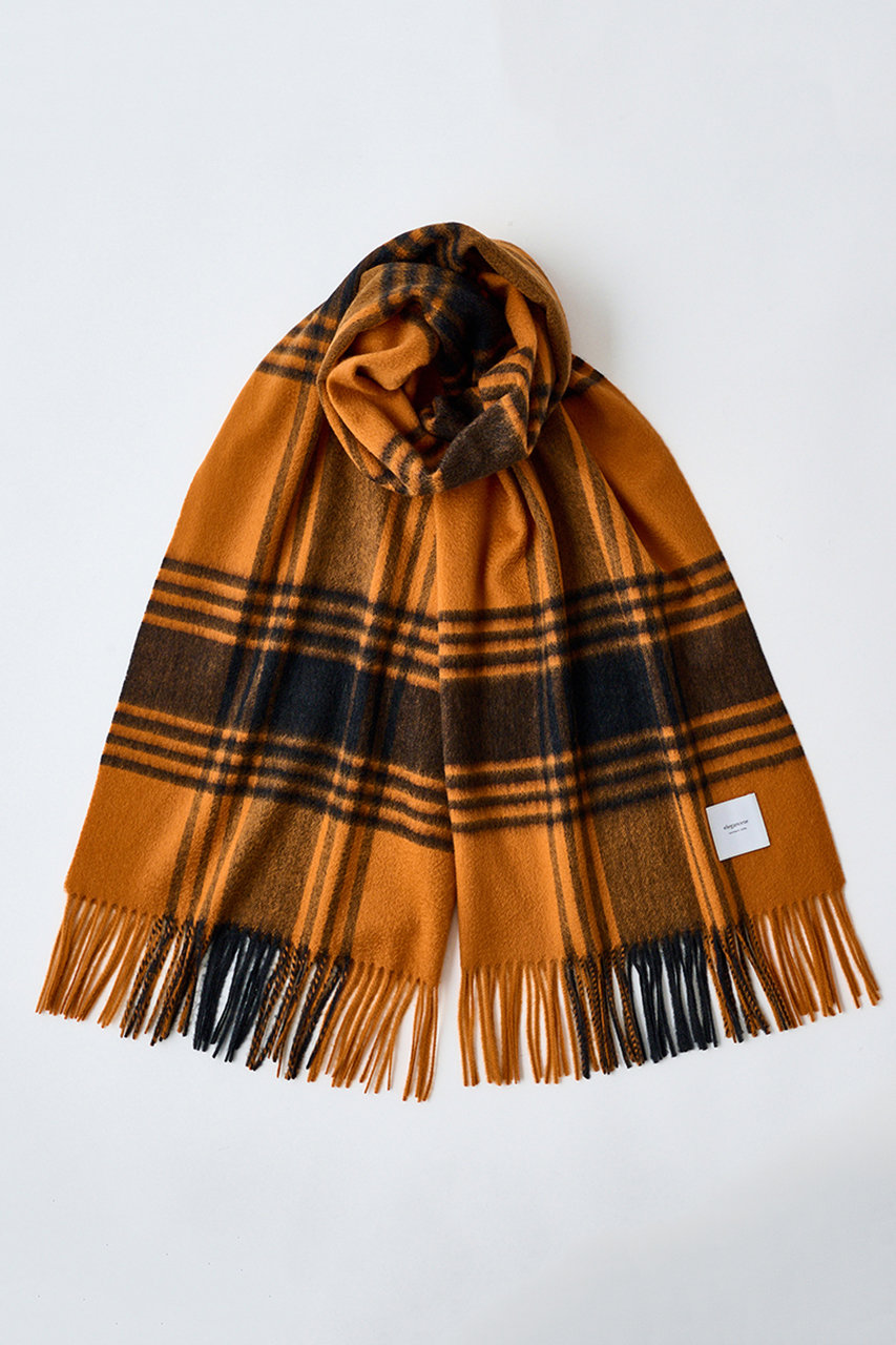 エレガンセーゼ/eleganceseの【予約販売】カシミヤ チェックウェーブ ストール(キャメル/226400074)