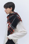 【予約販売】カシミヤ スクエアフリンジ チェック スカーフ エレガンセーゼ/elegancese