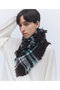 【予約販売】カシミヤ スクエアフリンジ チェック スカーフ エレガンセーゼ/elegancese