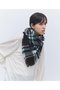 【予約販売】カシミヤ スクエアフリンジ チェック スカーフ エレガンセーゼ/elegancese