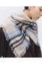 【予約販売】カシミヤ スクエアフリンジ チェック スカーフ エレガンセーゼ/elegancese