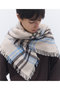 【予約販売】カシミヤ スクエアフリンジ チェック スカーフ エレガンセーゼ/elegancese