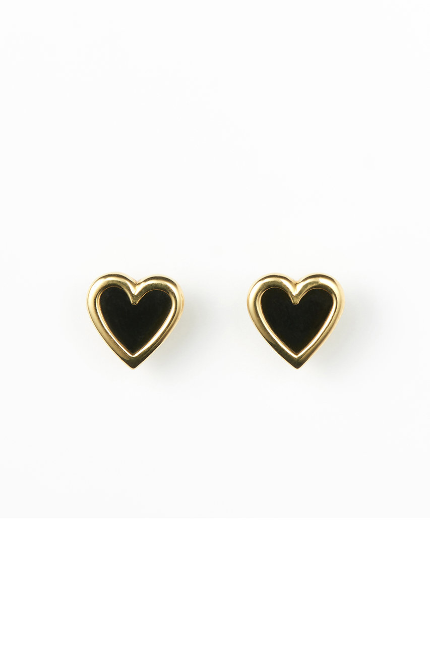  GIGI Vis stone ピアス(heart) (ブラック（オニキス） F) ジジ ELLE SHOP