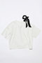【ELLE SHOP 15th限定】Tシャツ＆リボンシュシュセット トレス/TRESSE ホワイト×ブラック