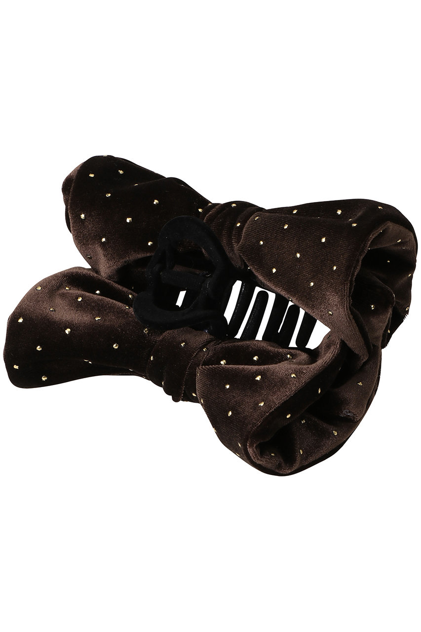 TRESSE(トレス)｜BRIGITTE Dot Ribbon Clip/ブラウン×ゴールド の通販
