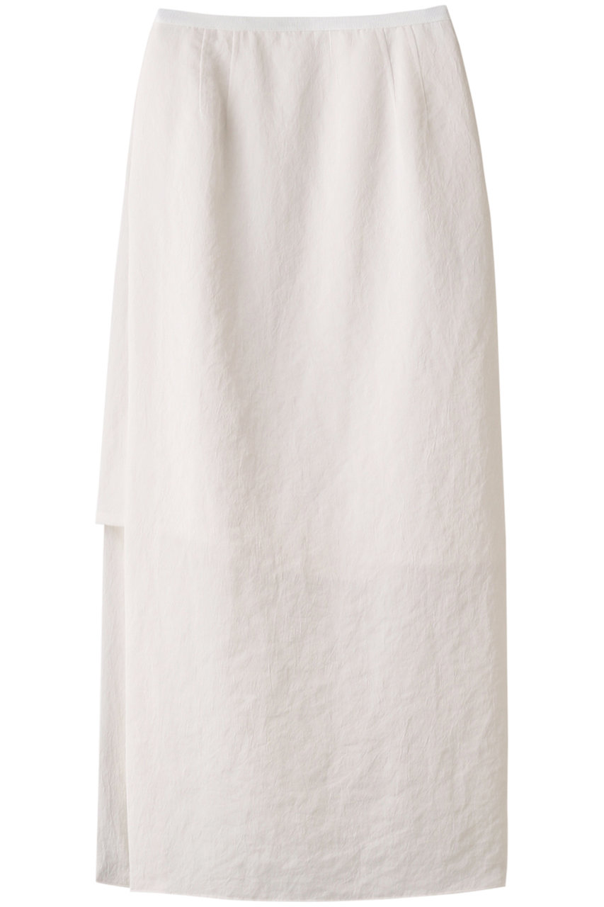 ＜ELLE SHOP＞ STUNNING LURE オーバースリットスカート (ホワイト 0) スタニングルアー ELLE SHOP