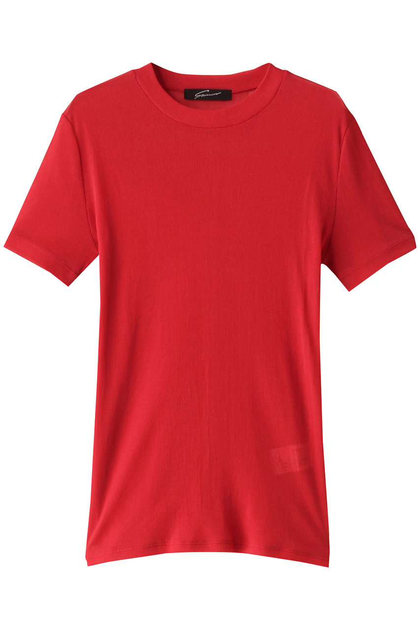STUNNING LURE シアーテレコTシャツ (レッド, F) スタニングルアー ELLE SHOP STUNNING LURE シアーテレコTシャツ (レッド, F) スタニングルアー ELLE SHOP