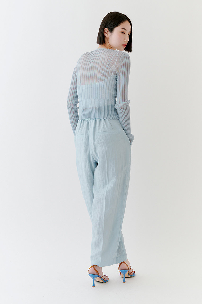 STUNNING LURE rシアーリブVネックカーディガン