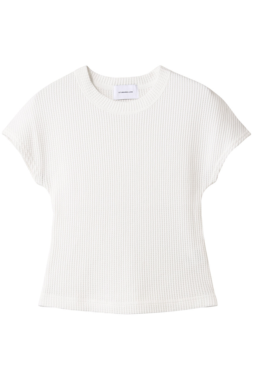 STUNNING LURE ワッフルTシャツ (ホワイト, M) スタニングルアー ELLE SHOP STUNNING LURE ワッフルTシャツ (ホワイト, M) スタニングルアー ELLE SHOP