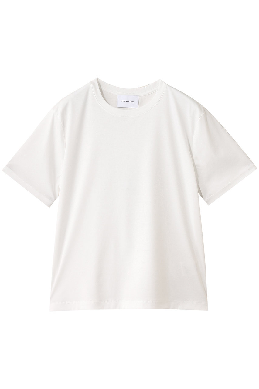 STUNNING LURE ハイゲージスムースTシャツ (ホワイト, S) スタニングルアー ELLE SHOP STUNNING LURE ハイゲージスムースTシャツ (ホワイト, S) スタニングルアー ELLE SHOP