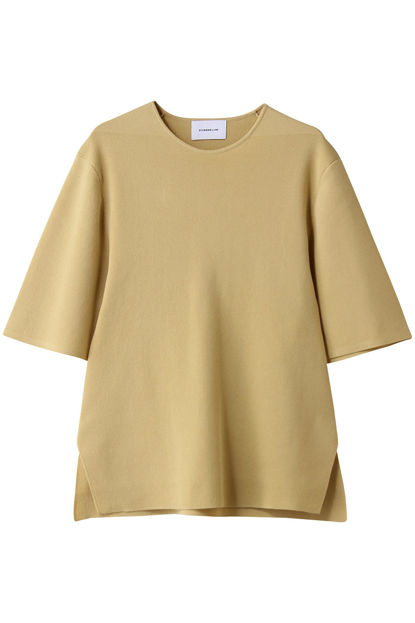 STUNNING LURE rハーフスリーブニットTシャツ (イエロー, M) スタニングルアー ELLE SHOP STUNNING LURE rハーフスリーブニットTシャツ (イエロー, M) スタニングルアー ELLE SHOP