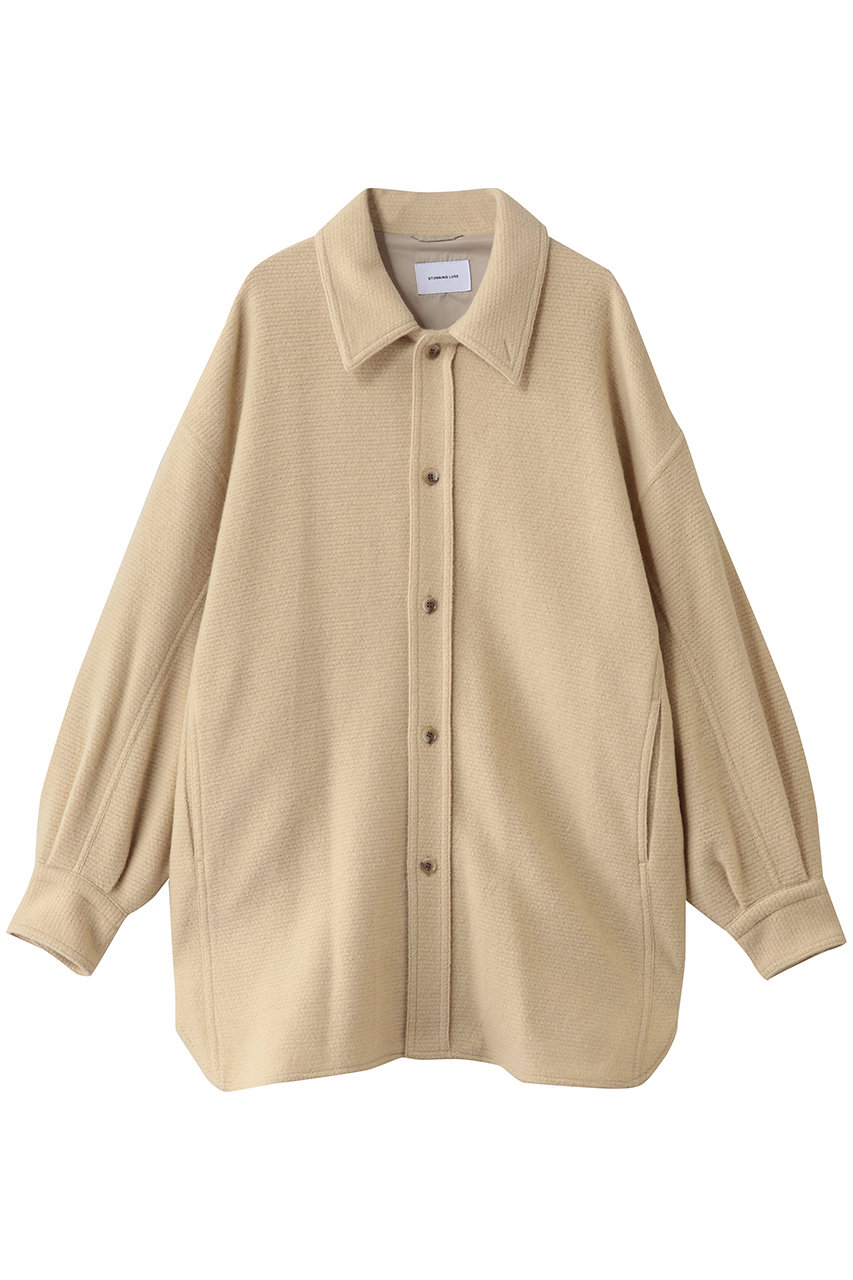 STUNNING LURE ブラッシュドウールミドルコート (アイボリー, 2) スタニングルアー ELLE SHOP