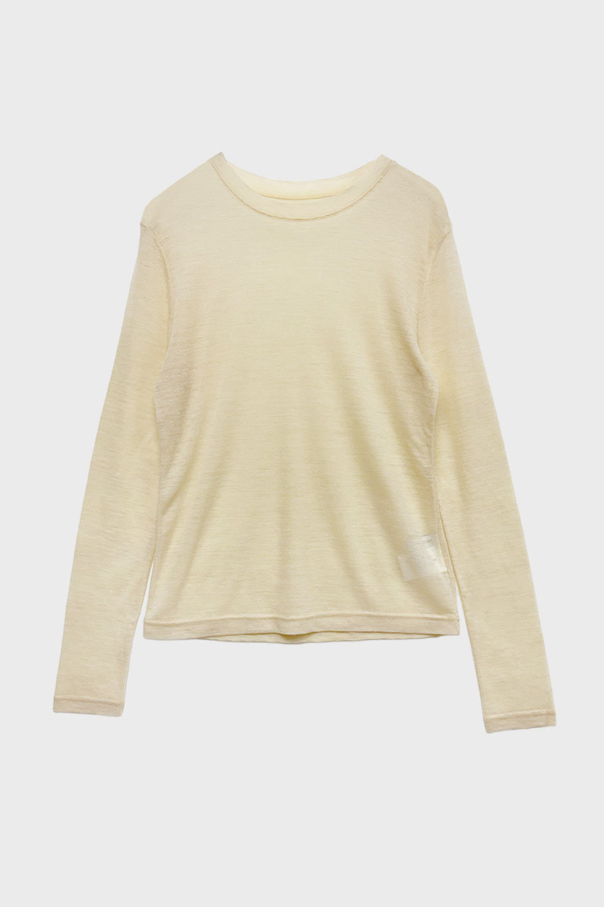 STUNNING LURE ｒウールナイロンTシャツ (ライトイエロー, M) スタニングルアー ELLE SHOP