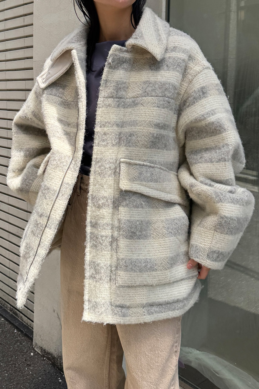 【スタニングルアー】　ループツイードブルゾン　ホワイト　白 スタニングルアー】 ループツイードブルゾン ホワイト 白