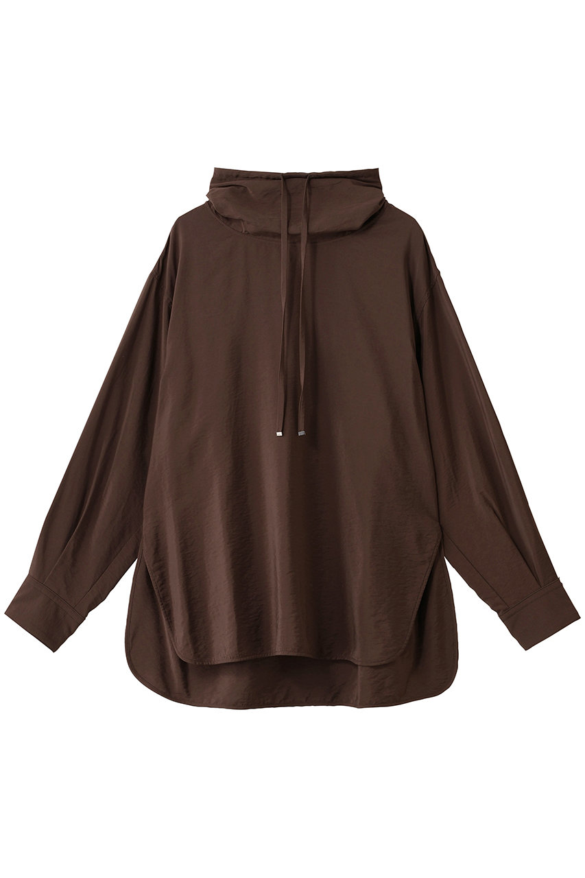 スタニングルアー/STUNNING LUREのギャザースタンドカラーブラウス(ブラウン/111190142500)