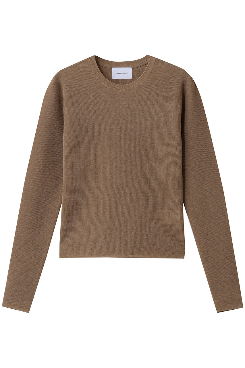 STUNNING LURE スムースニットロンT (ライトブラウン, M) スタニングルアー ELLE SHOP STUNNING LURE スムースニットロンT (ライトブラウン, M) スタニングルアー ELLE SHOP