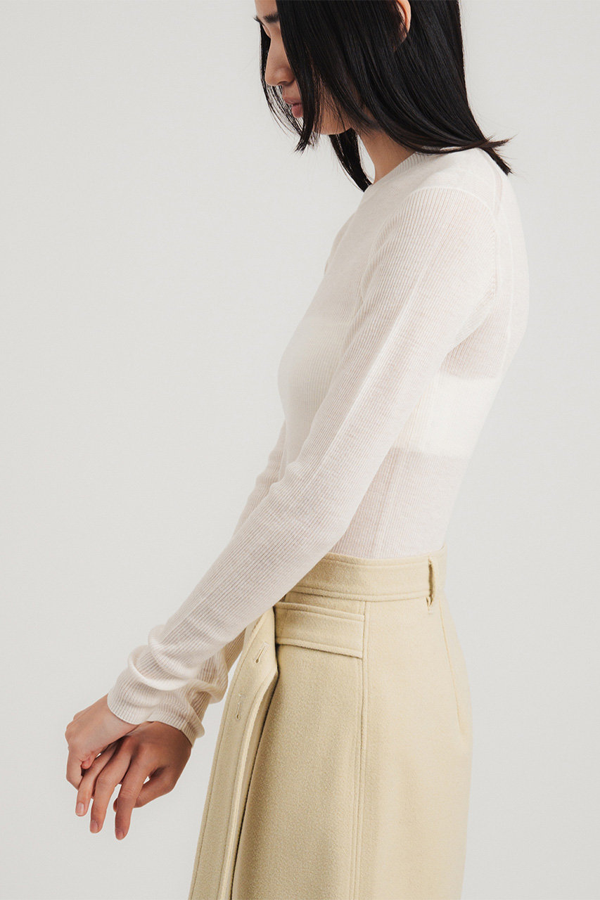 STUNNING LURE(スタニングルアー)｜rカシミヤリブプルオーバー/オフ