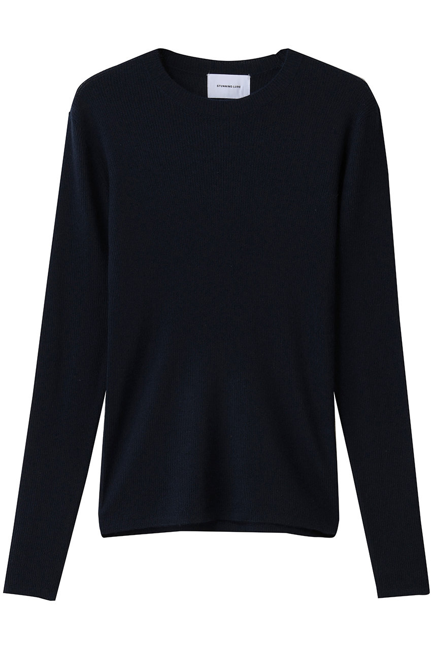 rカシミヤリブプルオーバー