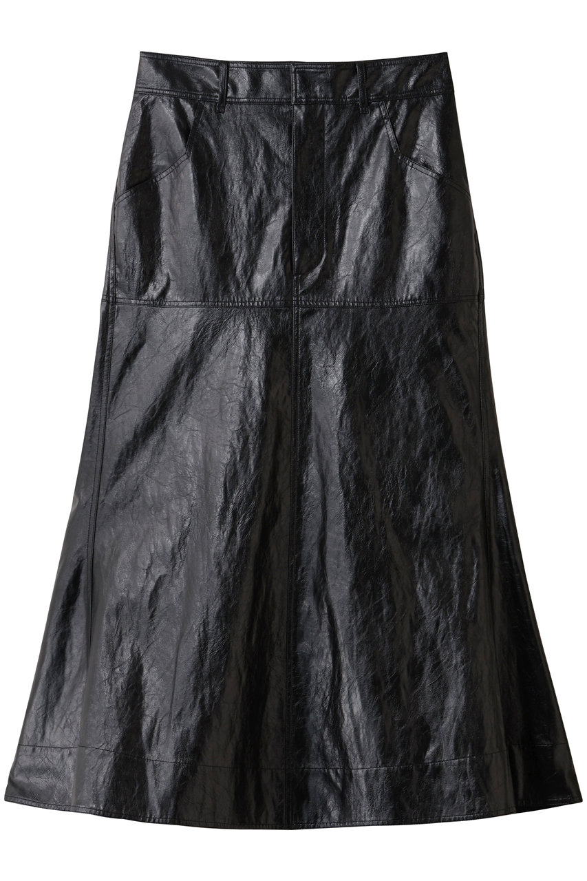 ヴィンテージライクフェイクレザースカート