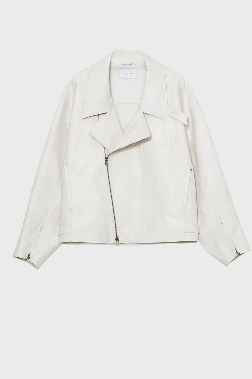 スタニングルアー/STUNNING LUREの【12/24 11:00販売開始】【予約販売】ｒフェイクレザーライダースブルゾン(ホワイト/114280012600)
