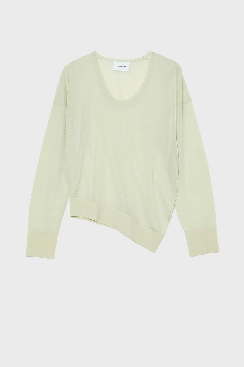 スタニングルアー/STUNNING LUREの【3/4 11:00販売開始】ｒウールシルクUネック(ライトイエロー/112080042600)