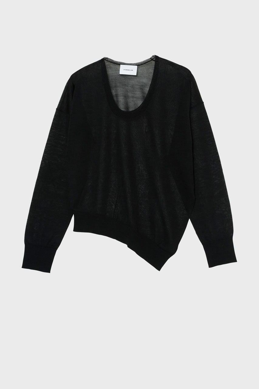 スタニングルアー/STUNNING LUREの【3/4 11:00販売開始】ｒウールシルクUネック(ブラック/112080042600)