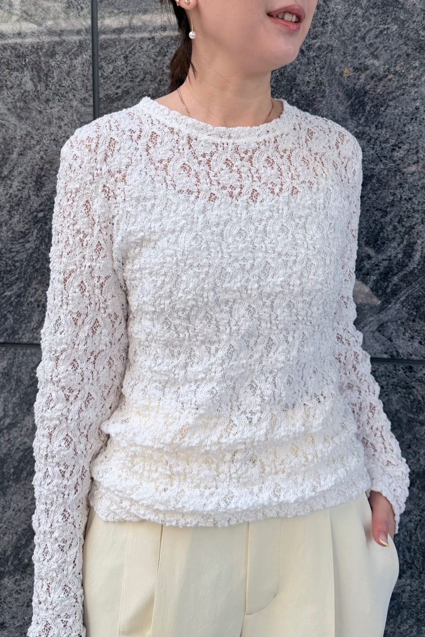 STUNNING LURE シュランクレースロンT 66325: Allover Lace Fit and Flare with Plunging V-Neck and Bell