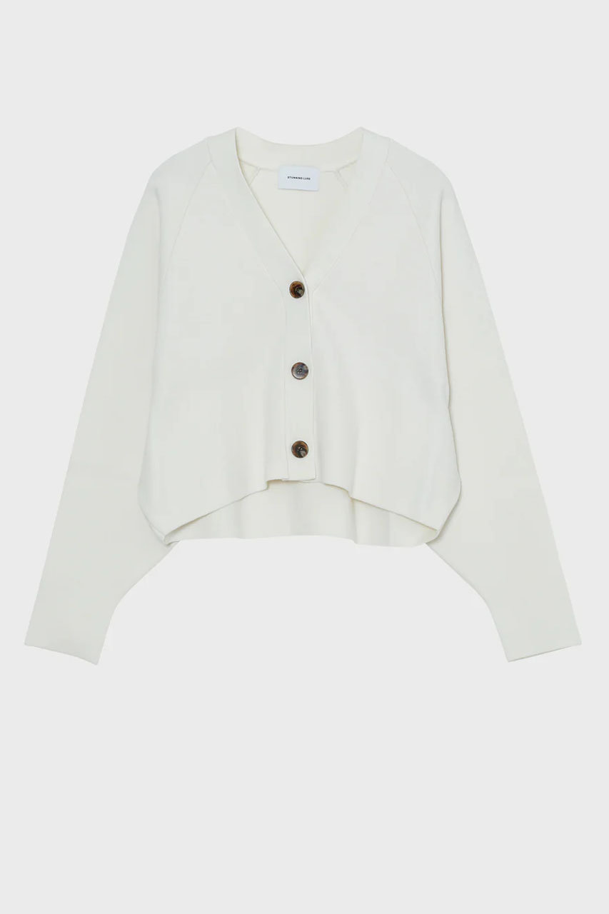 スタニングルアー/STUNNING LUREの【2/18 11:00販売開始】ダブルフェイスニットカーディガン(オフホワイト/112080192600)