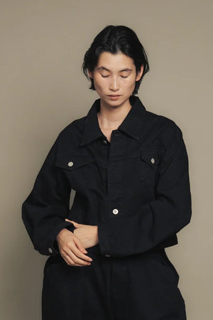 スタニングルアー/STUNNING LUREのKUROiro CROPPED DENIM JACKET(110800/110801)