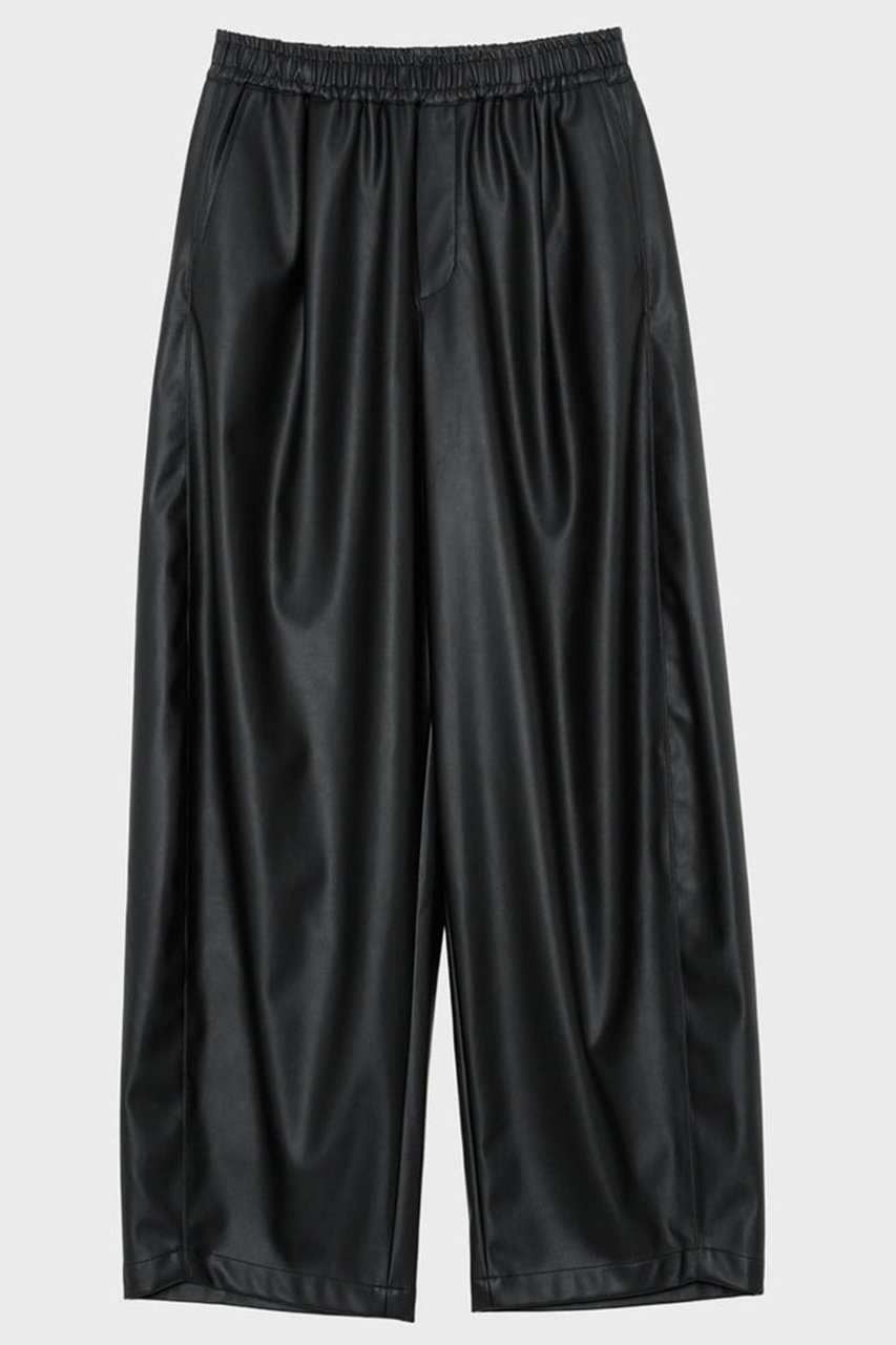 シンセティックレザーイージーバレルパンツ