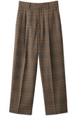 ウール混チェックワイドパンツ