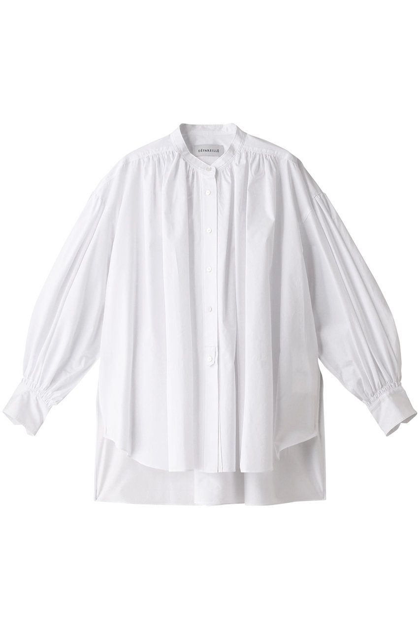 ＜ELLE SHOP＞ DEPAREILLE スタンドカラーコットンシャツ (ホワイト 36) デパリエ ELLE SHOP