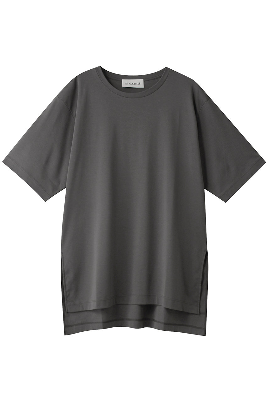デパリエ/DEPAREILLEのコットンTシャツ(チャコールグレー/B1121AUB208)