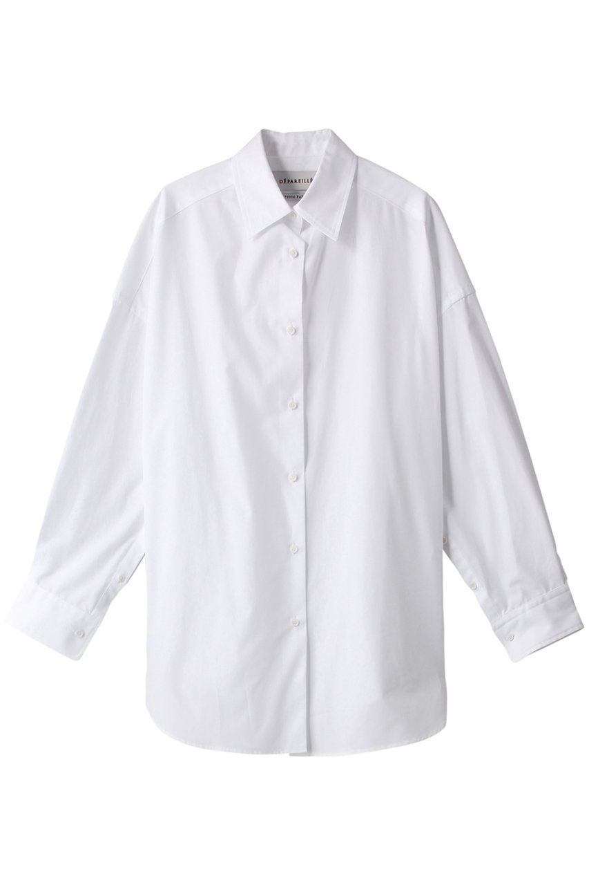 ＜ELLE SHOP＞ DEPAREILLE コットンシャツ (ホワイト 38) デパリエ ELLE SHOP