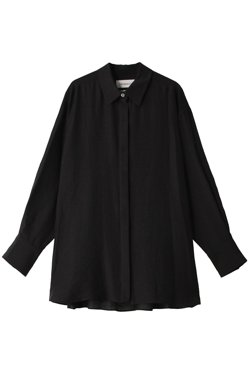 ＜ELLE SHOP＞ DEPAREILLE オーバーサイズシャツ (ブラック 38) デパリエ ELLE SHOP