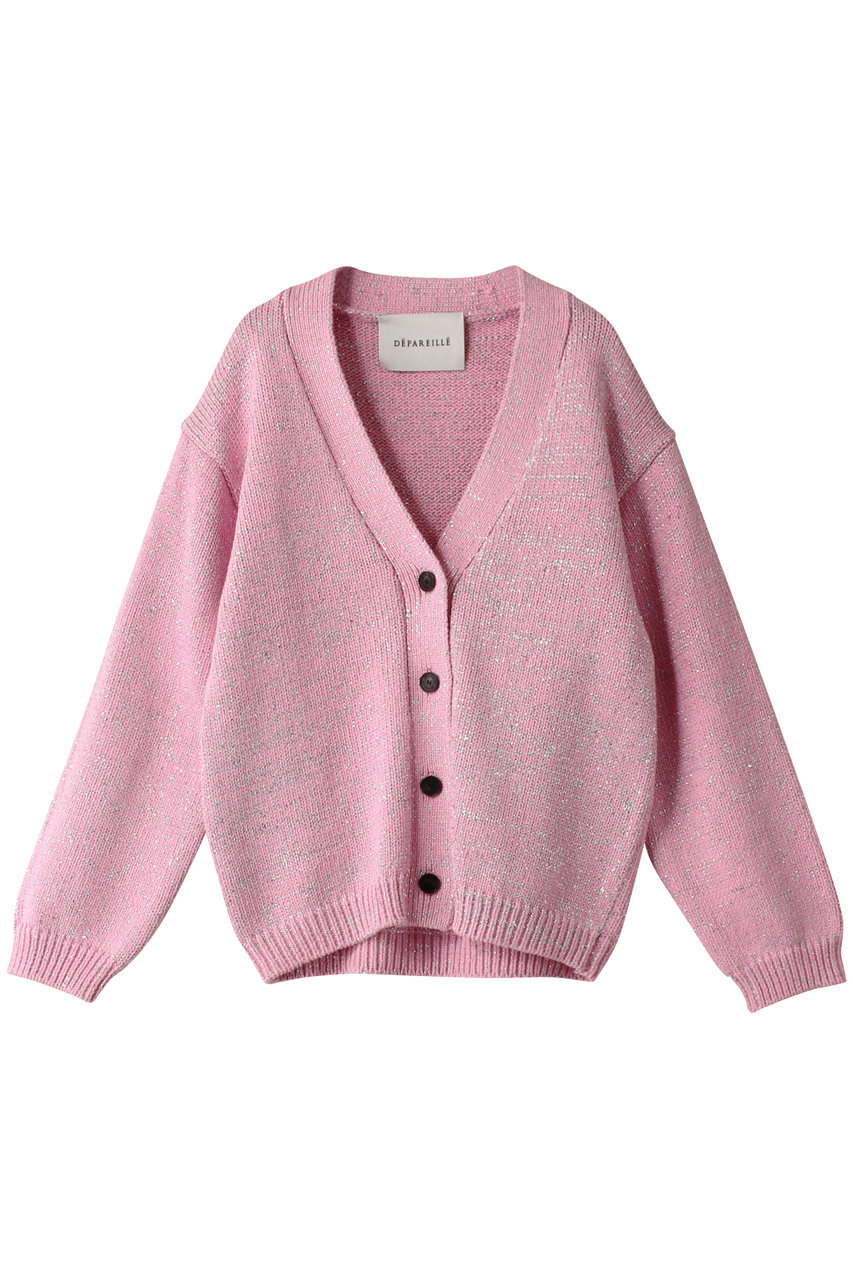 DEPAREILLE ラメニットカーディガン (ピンク, 38) デパリエ ELLE SHOP DEPAREILLE ラメニットカーディガン (ピンク, 38) デパリエ ELLE SHOP