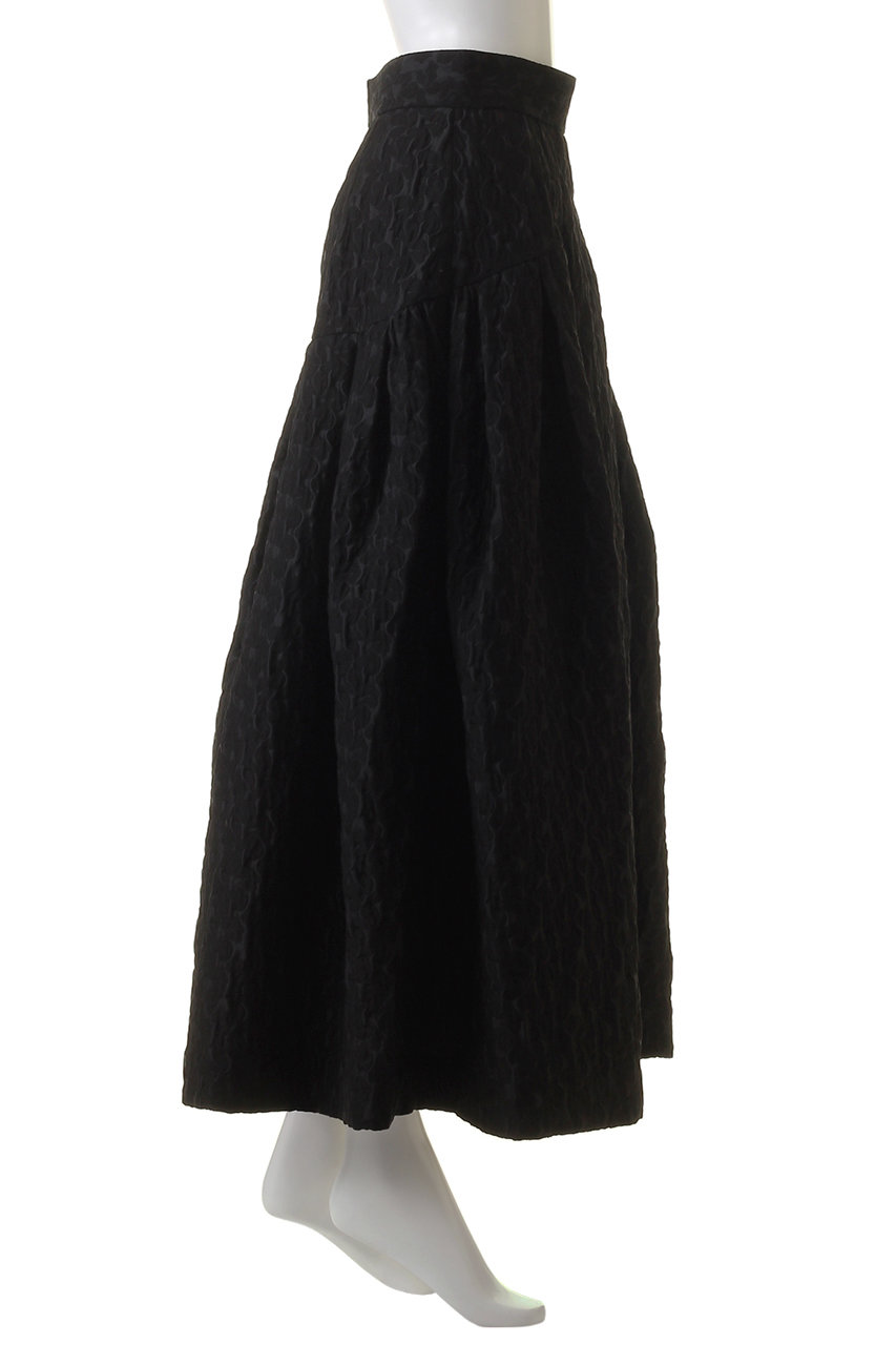 DEPAREILLE(デパリエ)｜ジャガードフレアスカート/ブラック の通販  