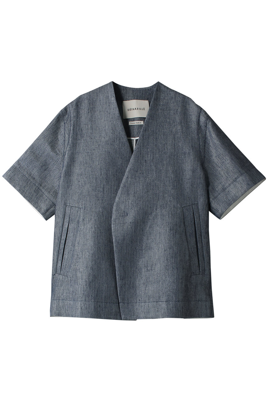 DEPAREILLE デニムフィルムツイルジャケット (ブルー, 38) デパリエ ELLE SHOP DEPAREILLE デニムフィルムツイルジャケット (ブルー, 38) デパリエ ELLE SHOP