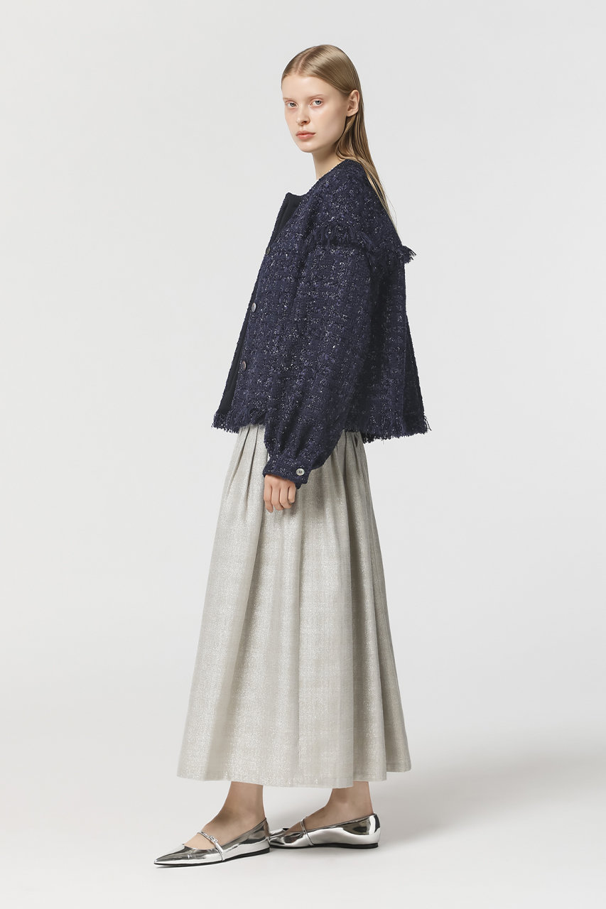 DEPAREILLE(デパリエ)｜ラメツィードバルーンスリーブジャケット